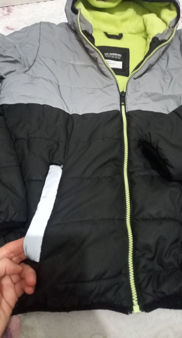 Kapüşonlu Fermuarlı Gri Erkek Çocuk Ceketi - Görsel 2