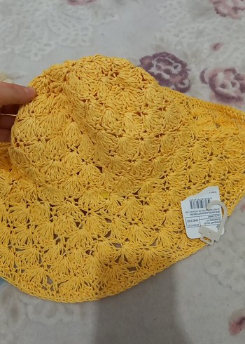 Sarı Örgü Bohem Kadın Şapka - Görsel 4