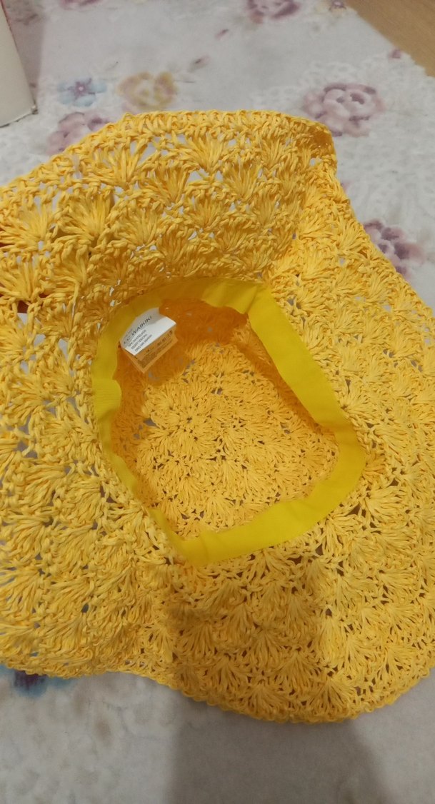 Sarı Örgü Bohem Kadın Şapka - Görsel 3