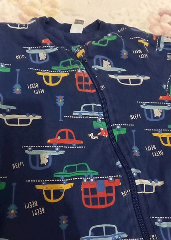 Renkli Baskılı Fermuarlı Bebek Tulumu - Görsel 4