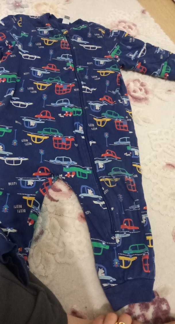 Renkli Baskılı Fermuarlı Bebek Tulumu - Görsel 5