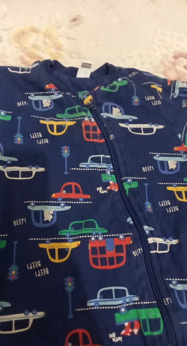 Renkli Baskılı Fermuarlı Bebek Tulumu - Görsel 4