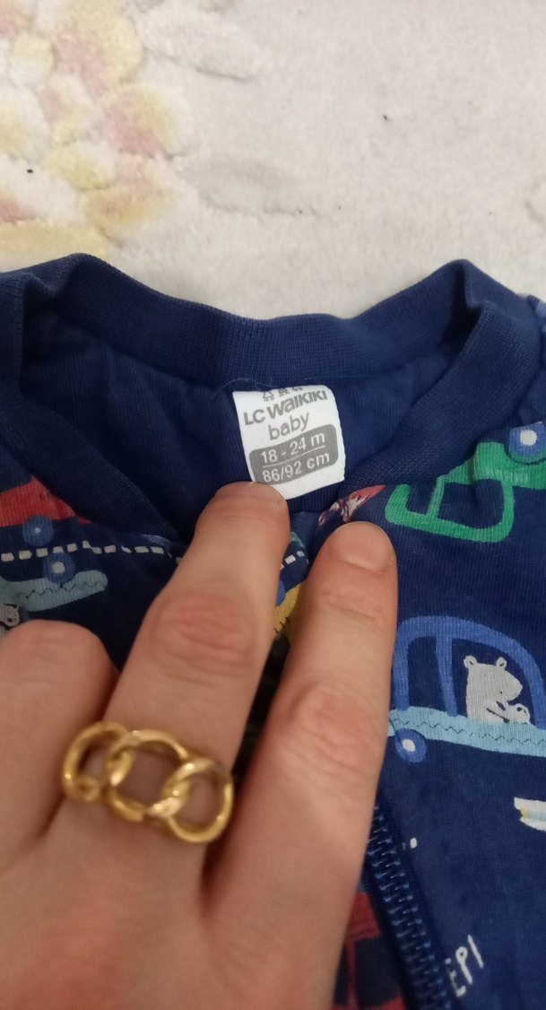 Renkli Baskılı Fermuarlı Bebek Tulumu - Görsel 2