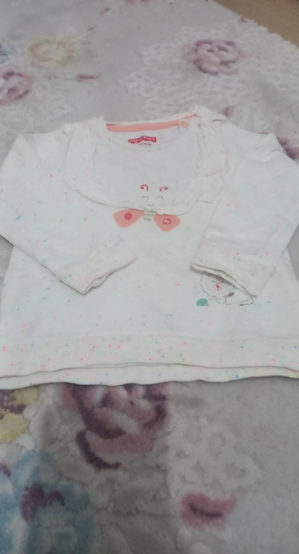 Kız Çocuk Beyaz Fırfırlı Sweatshirt - Görsel 2