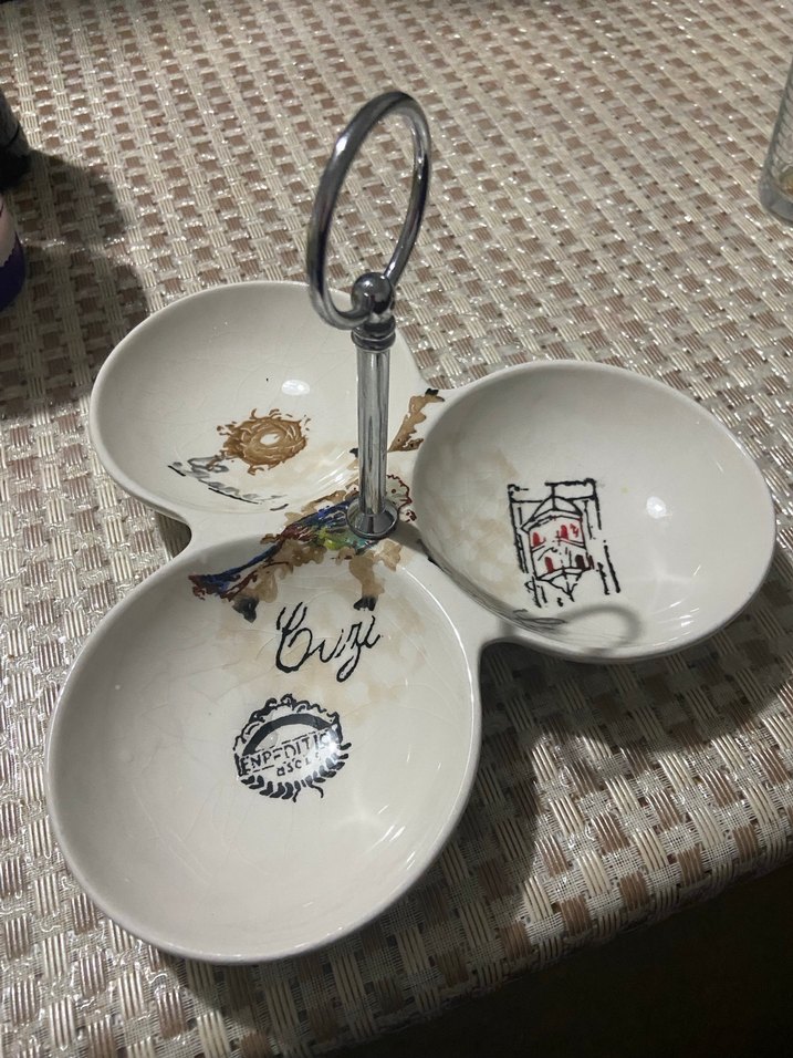 Baskılı Bohem Üç Bölmeli Servis Tabağı - Görsel 2