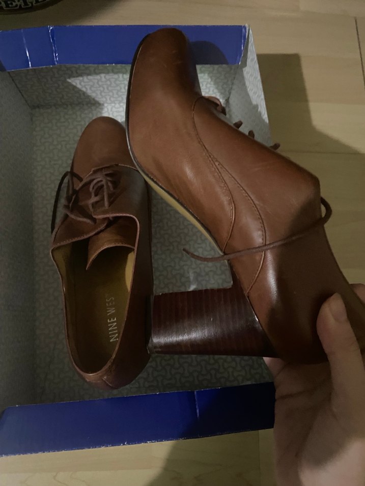 Kadın Kahverengi Deri Dolgu Topuk Oxford Ayakkabı - Görsel 3