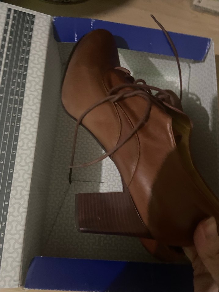 Kadın Kahverengi Deri Dolgu Topuk Oxford Ayakkabı - Görsel 2