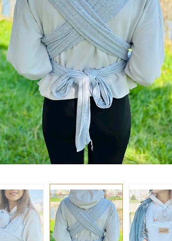 Gri Bebek Kanguru Sling - Görsel 4