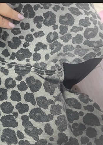 Kadın leopar Desenli wide leg Pantolon - Görsel 4