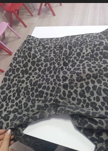 Kadın leopar Desenli wide leg Pantolon - Görsel 3