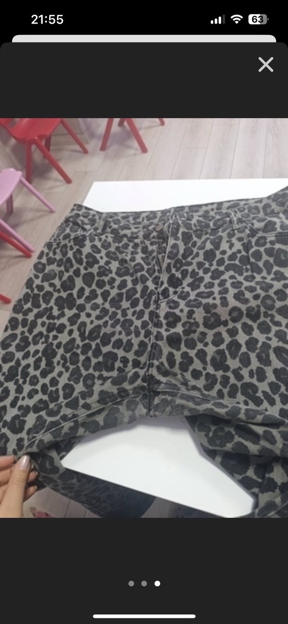 Kadın leopar Desenli wide leg Pantolon - Görsel 3