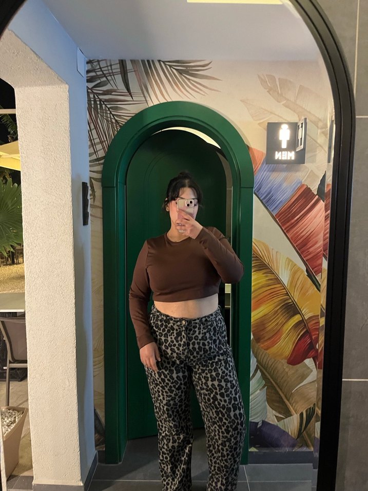 Kadın leopar Desenli wide leg Pantolon - Görsel 2