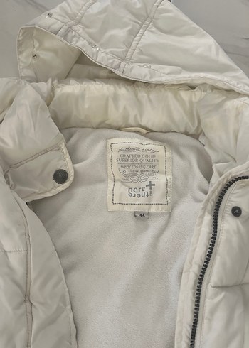 Kadın Beyaz Kürklü Midi Kaban - Görsel 2