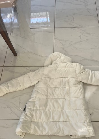 Kadın Beyaz Kürklü Midi Kaban - Görsel 4