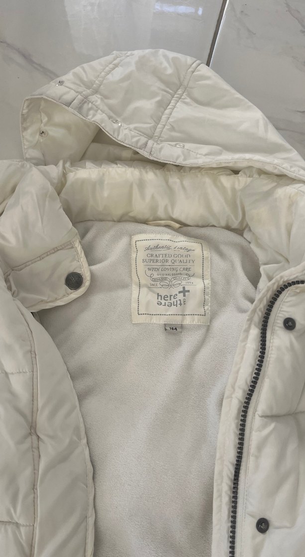 Kadın Beyaz Kürklü Midi Kaban - Görsel 2