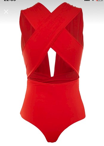 Kırmızı V Yaka Mini Mayo - Görsel 2