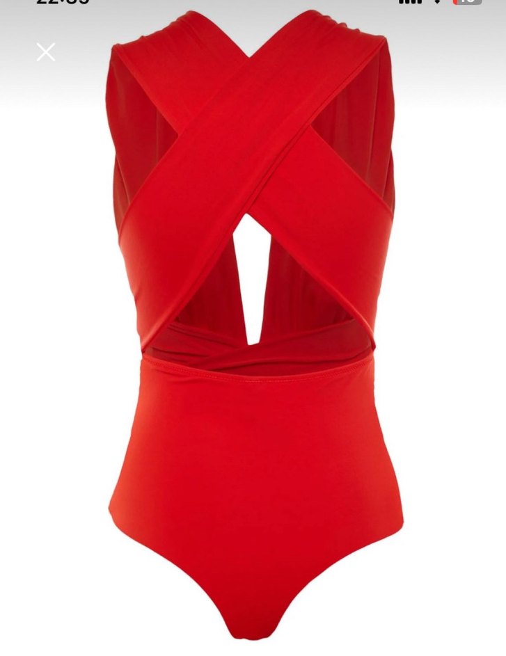 Kırmızı V Yaka Mini Mayo - Görsel 2