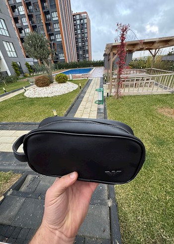 Siyah Deri Fermuarlı erkek Çantası - Görsel 2