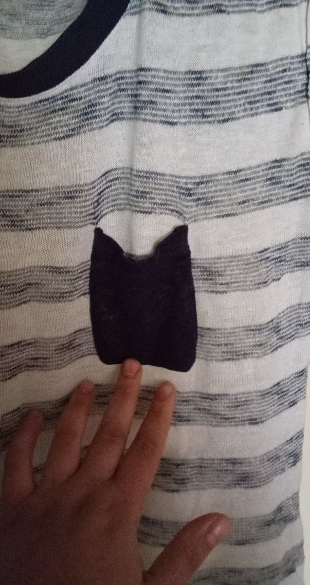 Gri Çizgili Kolsuz Hamile Tişört - Görsel 3