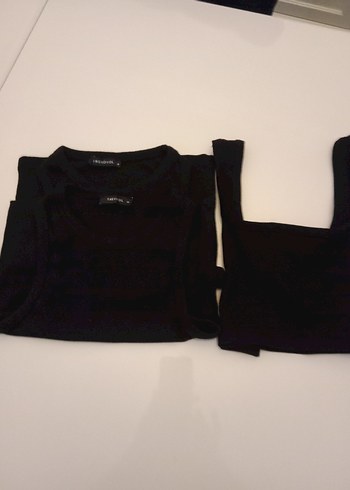 3 adet Siyah Yüksek Yakalı Basic Kadın Atlet - Görsel 7