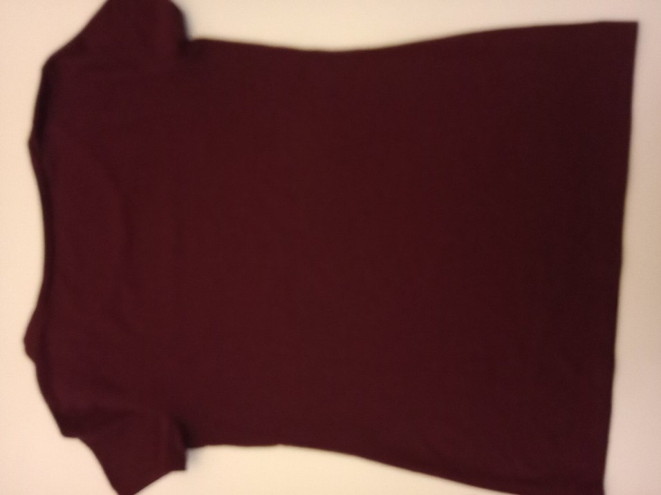 Bordo Kadın Kısa Kollu Basic Tişört - Görsel 2