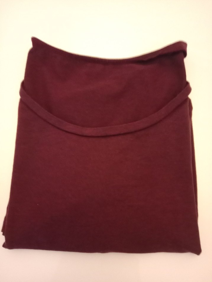 Bordo Kadın Kısa Kollu Basic Tişört - Görsel 3