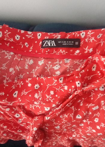 Kırmızı Fırfırlı Bohem Mini şortlu Etek - Görsel 3