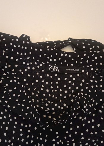 Kadın Siyah Puantiyeli Fırfırlı Mini şortlu Etek - Görsel 2