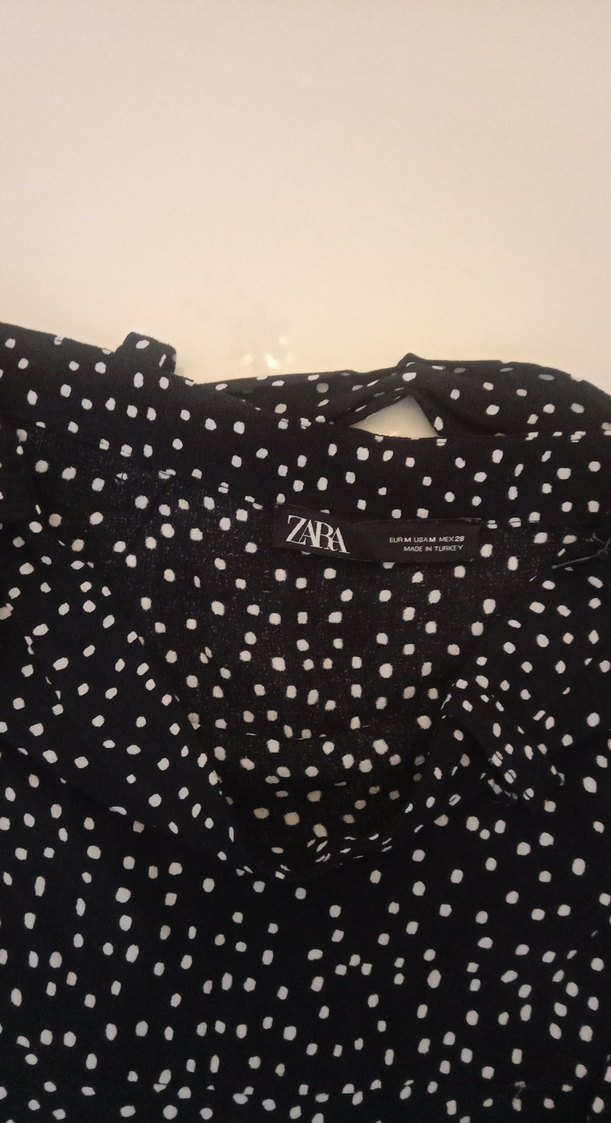 Kadın Siyah Puantiyeli Fırfırlı Mini şortlu Etek - Görsel 2