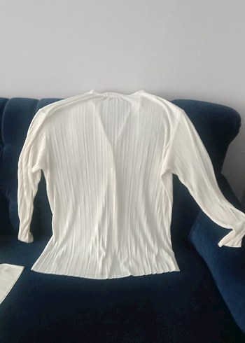 Kadın açık sariPliseli Uzun Kumaş Pantolon - Görsel 6