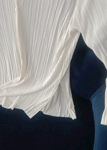 Kadın açık sariPliseli Uzun Kumaş Pantolon - Görsel 3