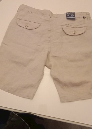 Bej Keten Erkek Şort - Rahat Kesim - Görsel 2