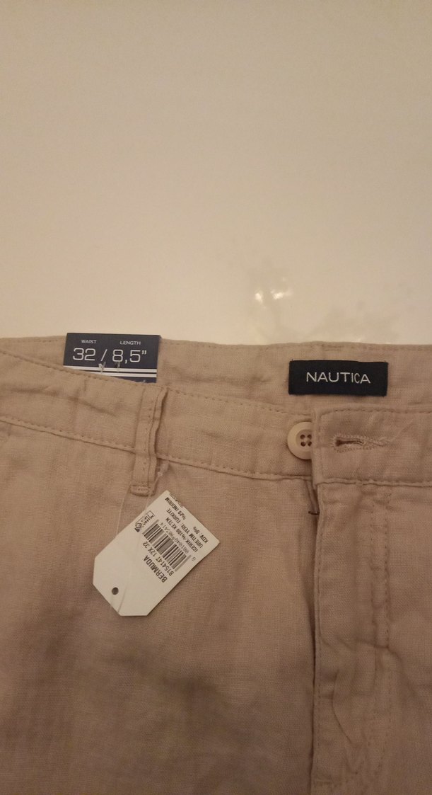 Bej Keten Erkek Şort - Rahat Kesim - Görsel 3