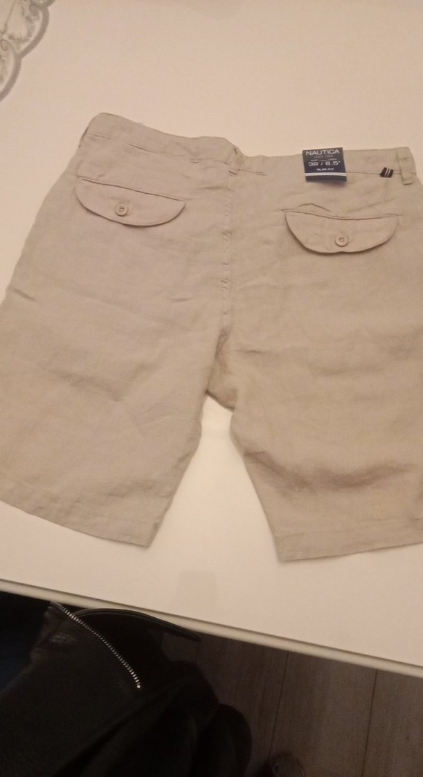 Bej Keten Erkek Şort - Rahat Kesim - Görsel 2