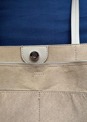 Zara Bej Deri Kadın Çanta - Görsel 3