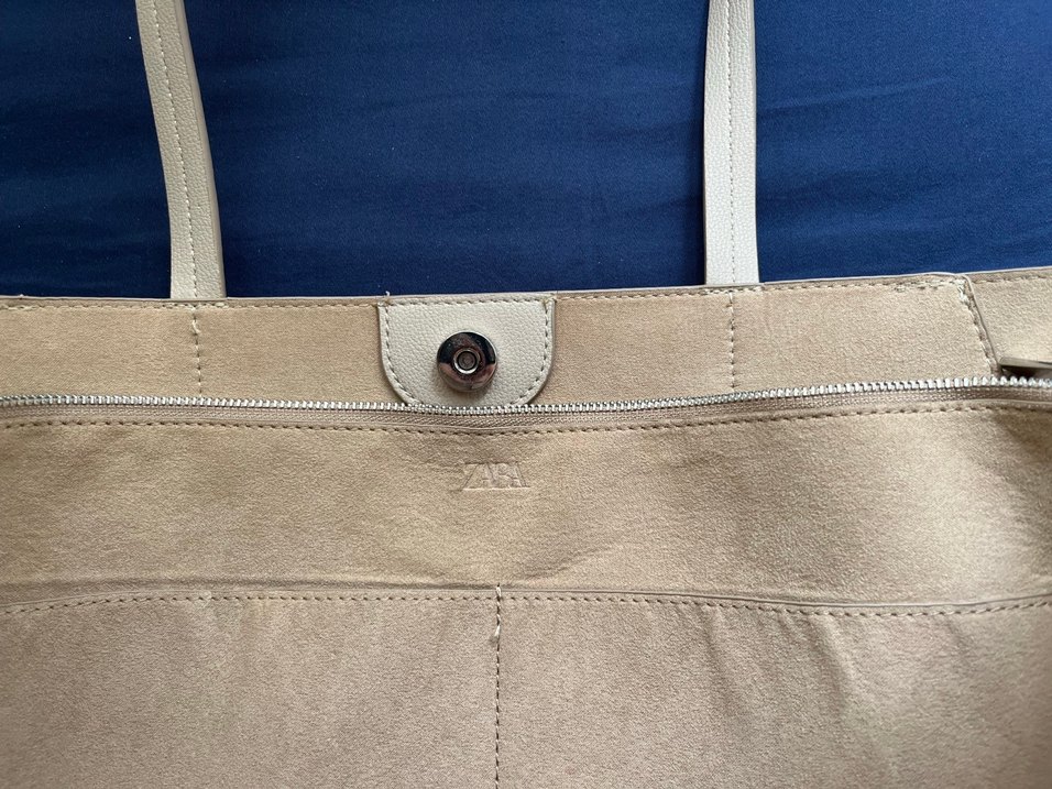 Zara Bej Deri Kadın Çanta - Görsel 3