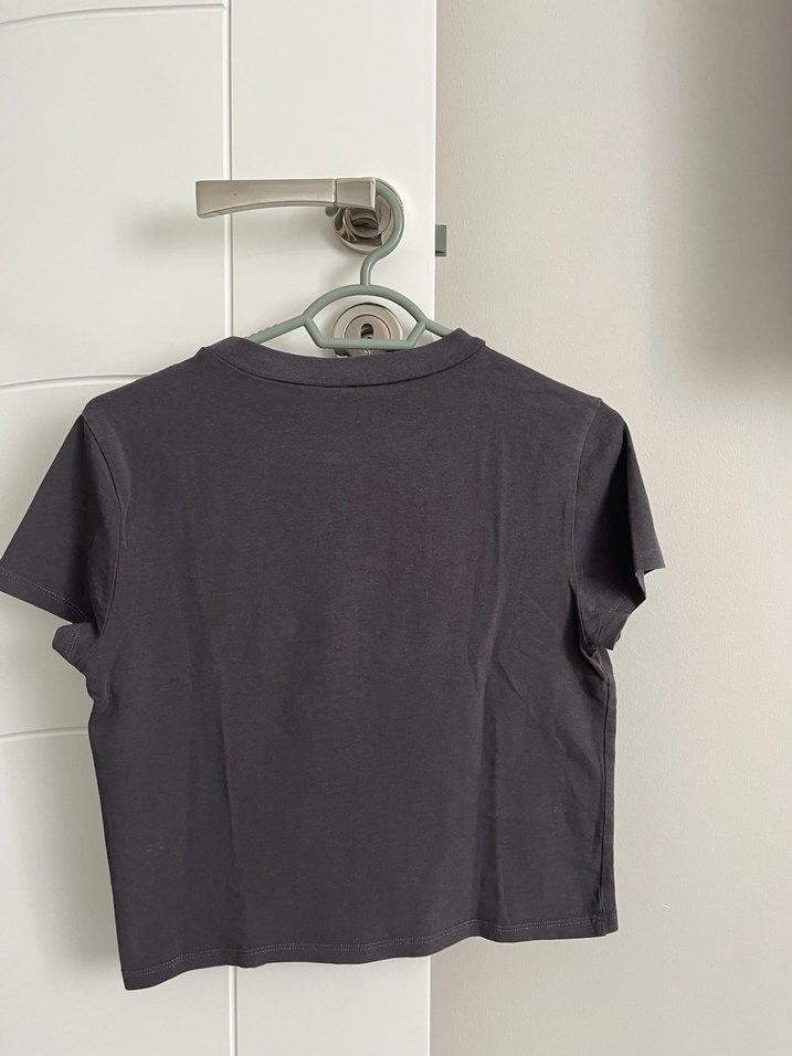 H&M Gri Kısa Kollu Kadın Tişört - Görsel 2