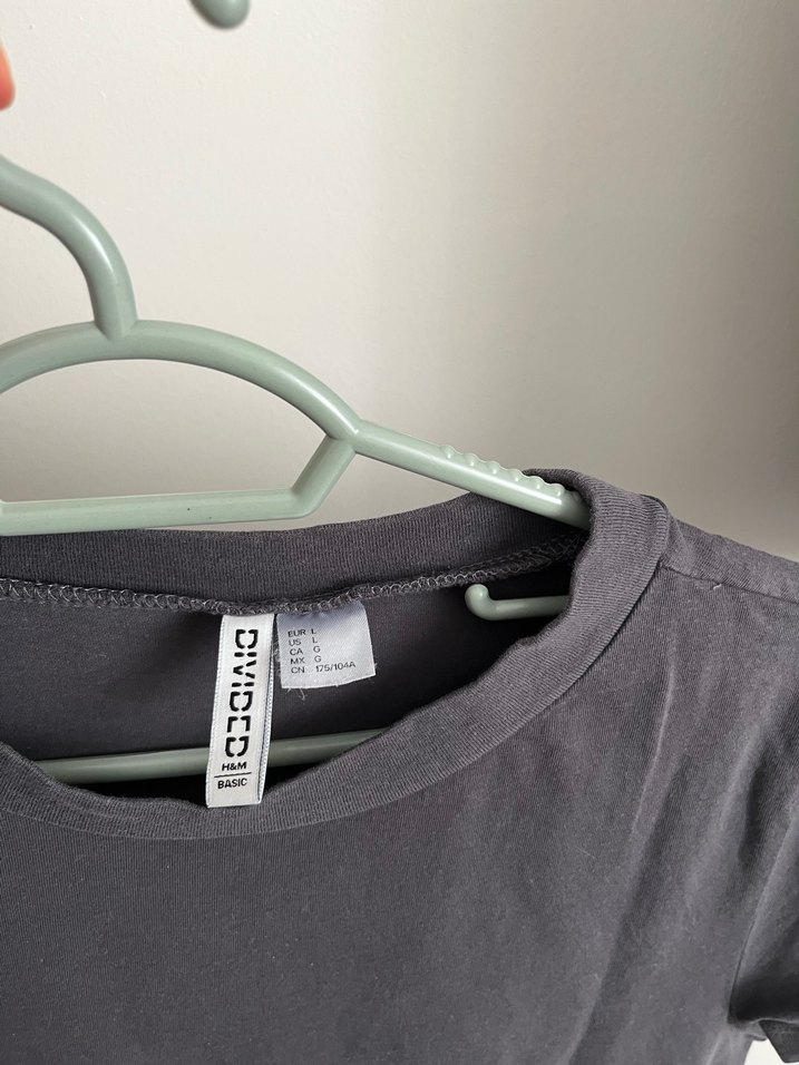 H&M Gri Kısa Kollu Kadın Tişört - Görsel 3