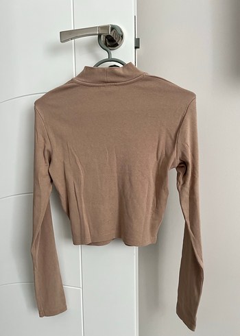 Bershka Bej Yüksek Yaka İnce Kesim Kadın Kazak - Görsel 2