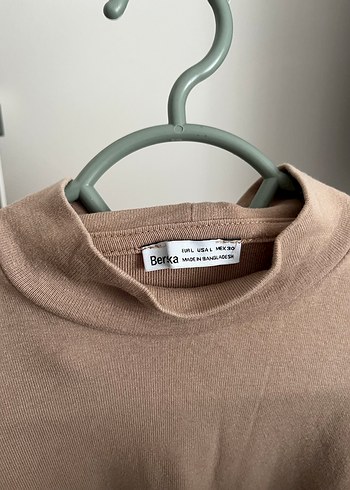 Bershka Bej Yüksek Yaka İnce Kesim Kadın Kazak - Görsel 3