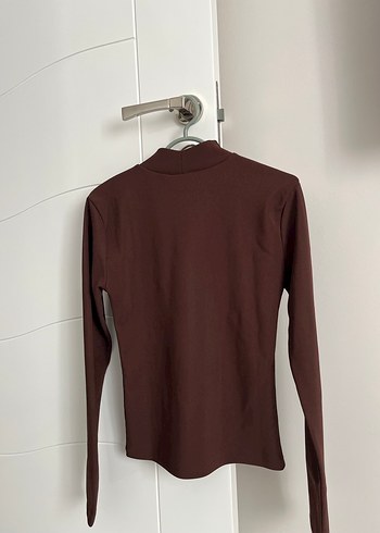 Kahverengi Yarım Balıkçı Yaka Kadın Kazak - Görsel 2