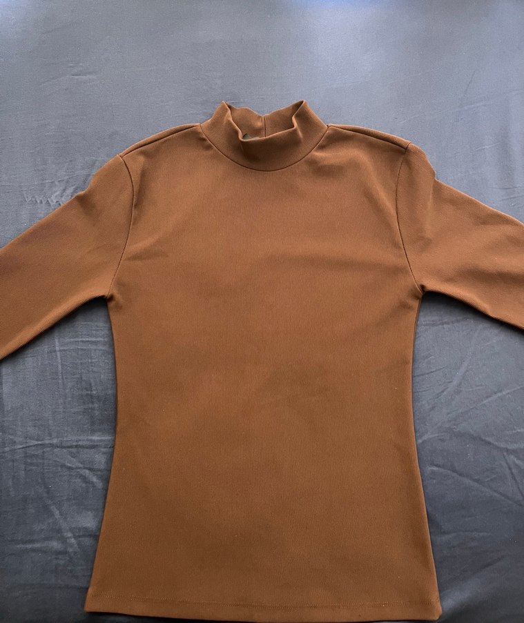 Kahverengi Yarım Balıkçı Yaka Kadın Kazak - Görsel 3