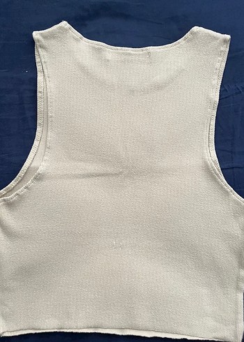 Pull&Bear Bej Kadın Kolsuz Mini Atlet - Görsel 4