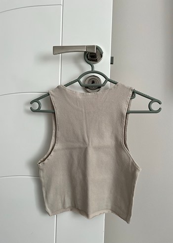 Pull&Bear Bej Kadın Kolsuz Mini Atlet - Görsel 2