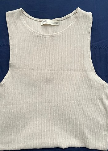 Pull&Bear Bej Kadın Kolsuz Mini Atlet - Görsel 3