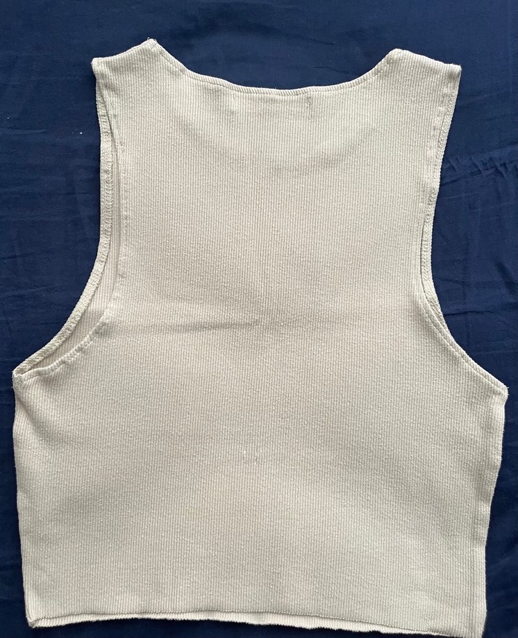 Pull&Bear Bej Kadın Kolsuz Mini Atlet - Görsel 4