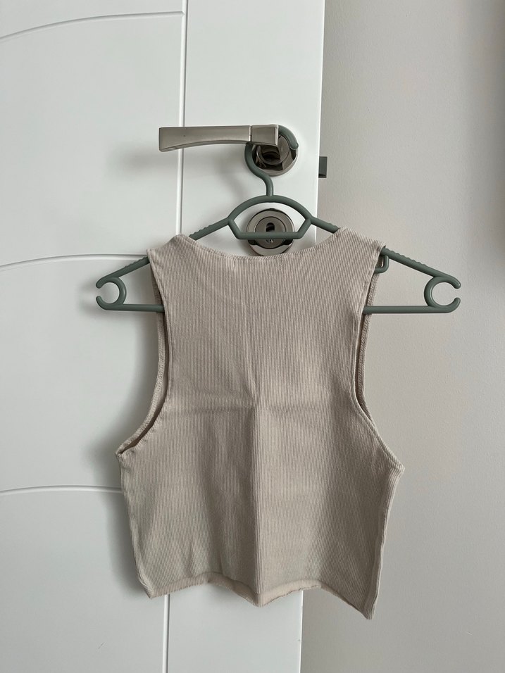 Pull&Bear Bej Kadın Kolsuz Mini Atlet - Görsel 2