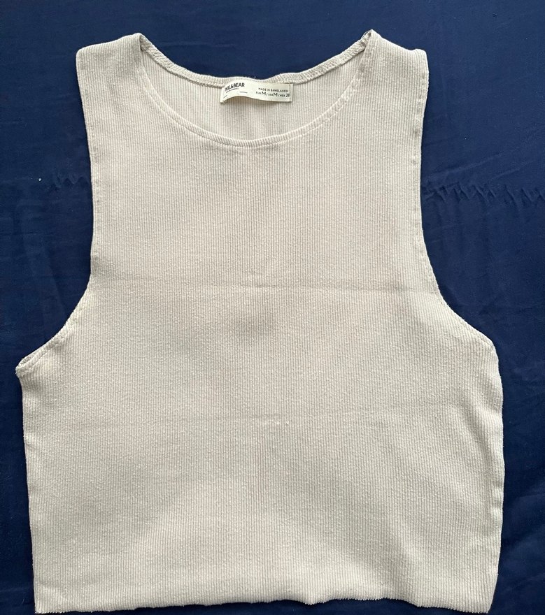 Pull&Bear Bej Kadın Kolsuz Mini Atlet - Görsel 3