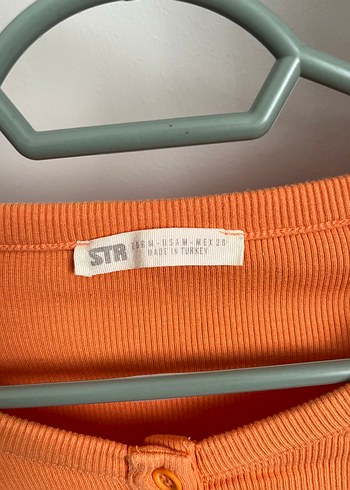 Stradivarius Düğmeli Turuncu Bluz - Görsel 3