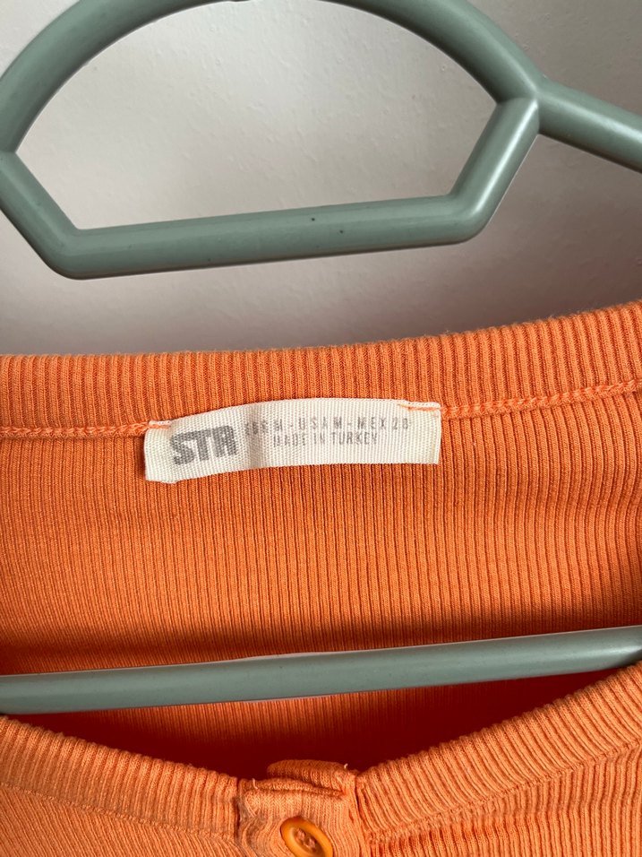 Stradivarius Düğmeli Turuncu Bluz - Görsel 3